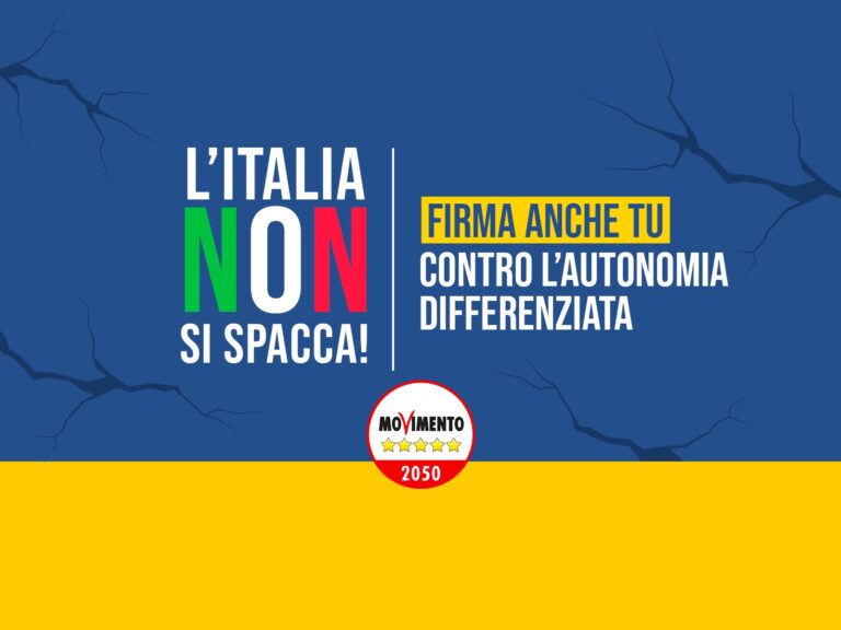 Litalia Non Si Spacca Firma Anche Tu Contro Lautonomia Differenziata Movimento Stelle